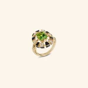 Bague_Frame_Or_Jaune_Laque_Noire_Peridot_3_4