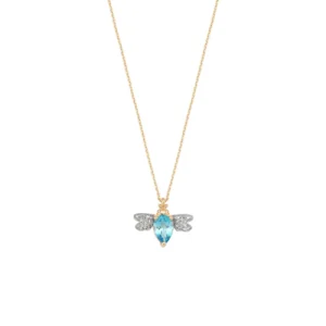 QUEEN-BEE-BELLA-GOLD-DIAMOND-BLUE-TOPAZ-NECKLACE-Bee-Goddess-4381